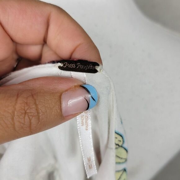 Free People Floral Backless Dress. White M - Picture 11 of 13